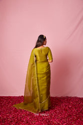 Ruhaani Green Organza Silk Saree